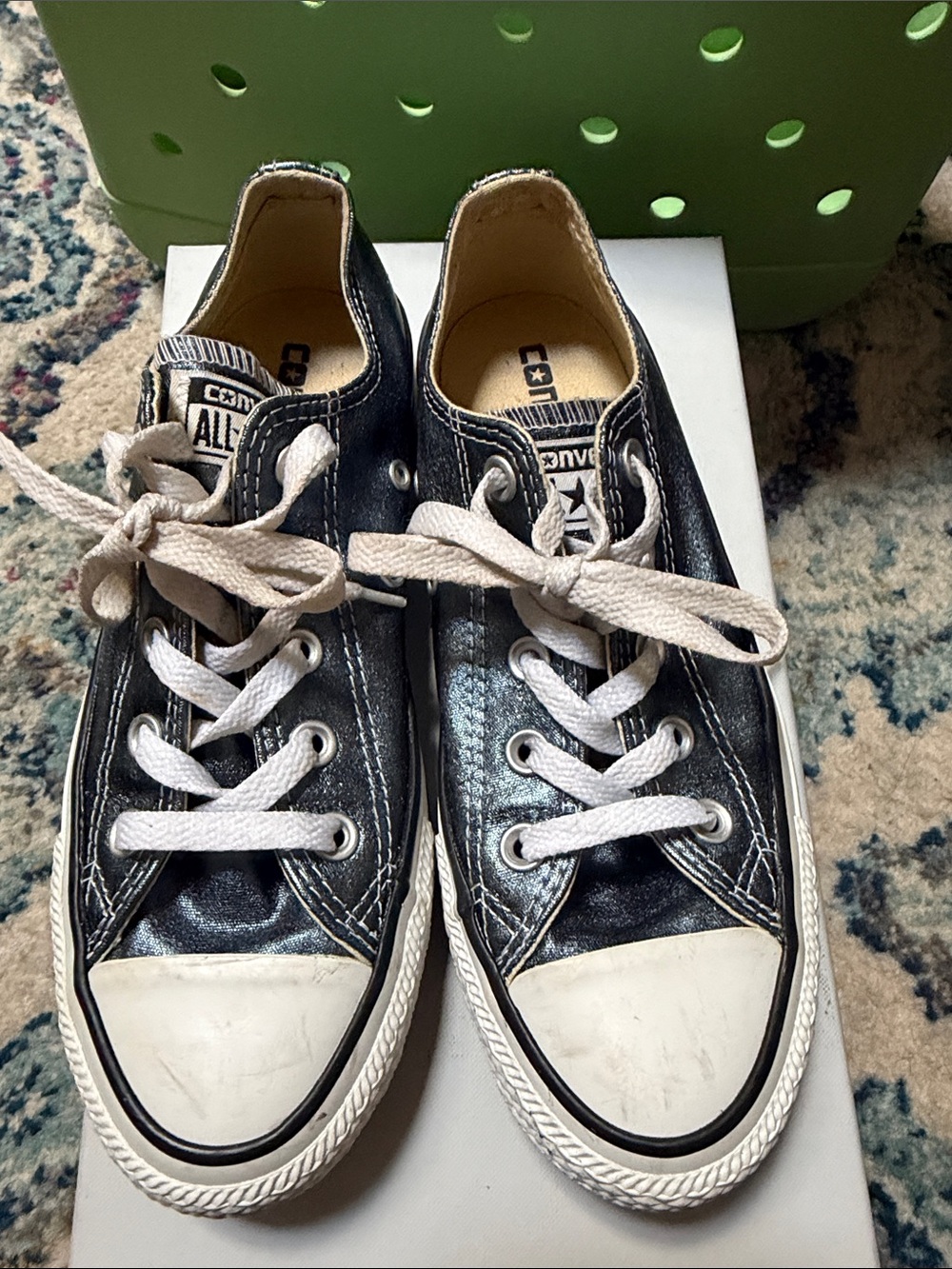Converse Unisex Black and White Low-Top Sneakers - 6